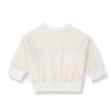 Ecru badstof sweater met strepen - Santanyi off-white (stapelkorting)